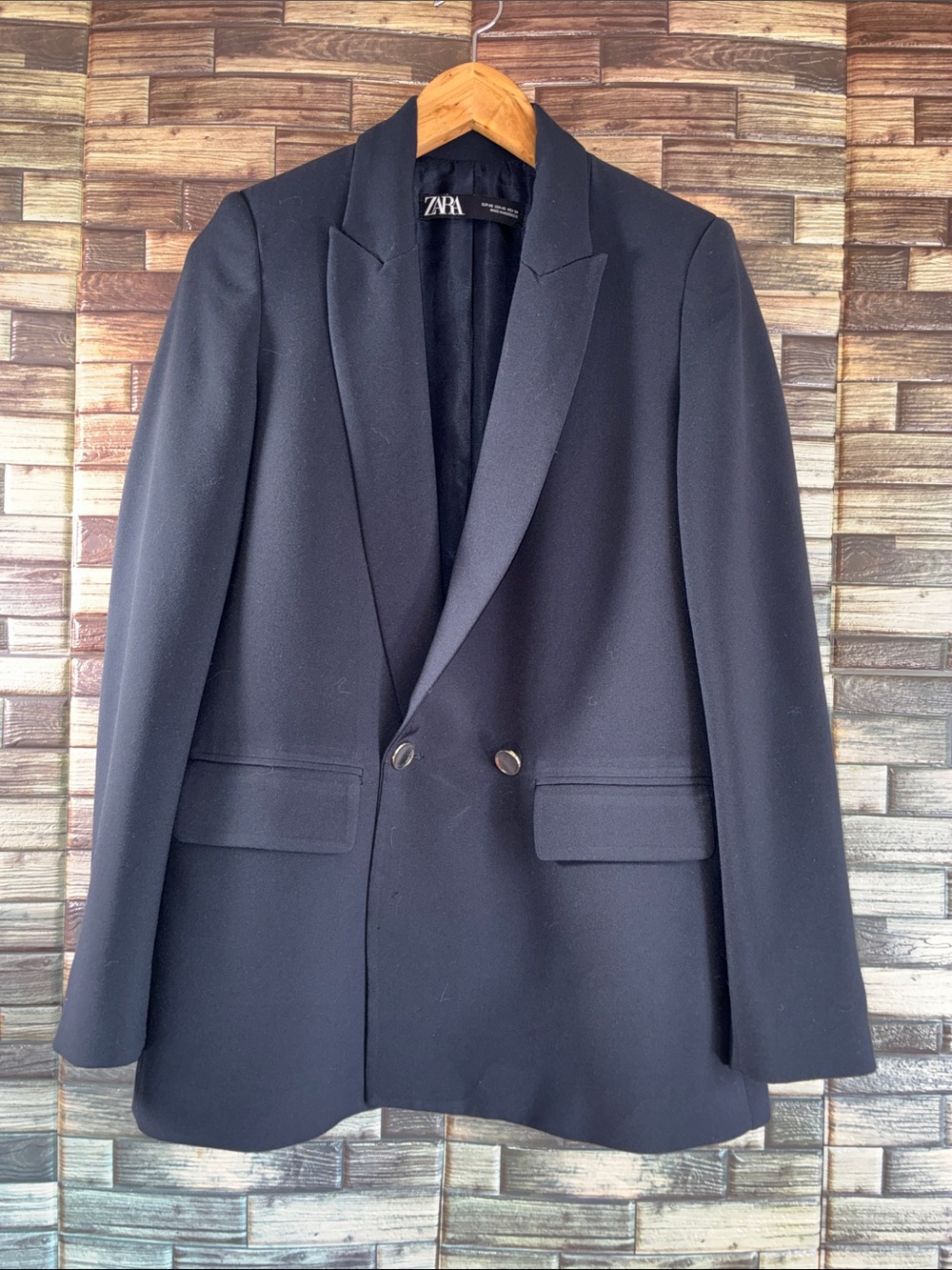 EUC Zara Blue XS Tailored Single-Button Blazer